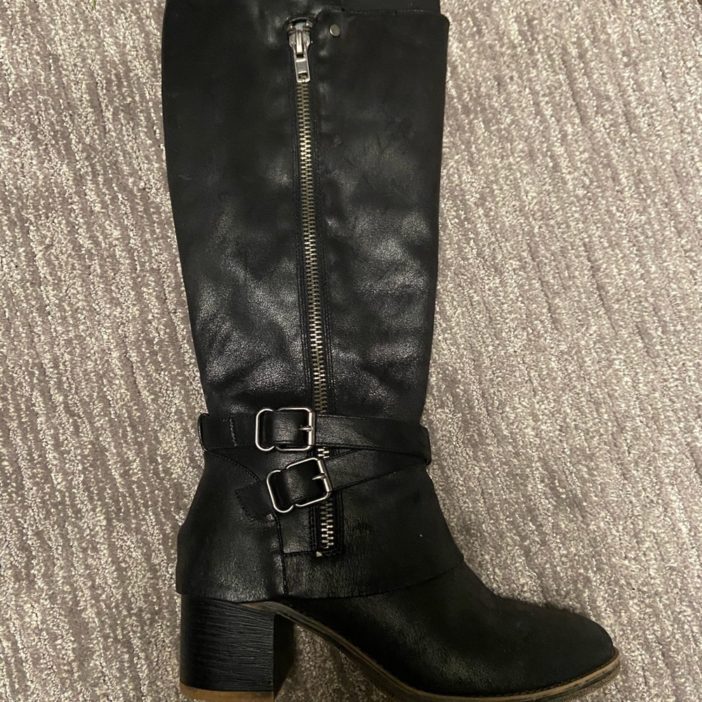 Carlos Santana knee high black boots
